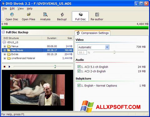 Ekran görüntüsü DVD Shrink Windows XP