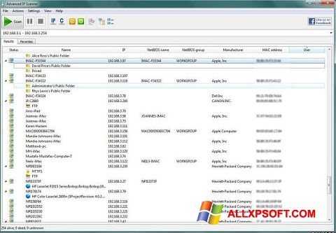 Ekran görüntüsü Advanced IP Scanner Windows XP