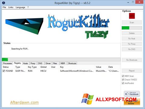Ekran görüntüsü RogueKiller Windows XP