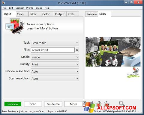 Ekran görüntüsü VueScan Windows XP