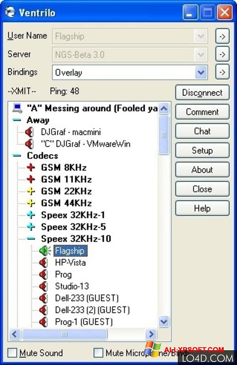 Ekran görüntüsü Ventrilo Windows XP