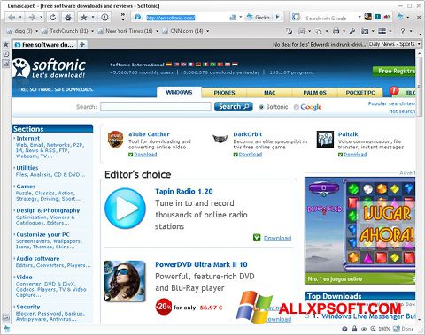 Ekran görüntüsü Lunascape Windows XP