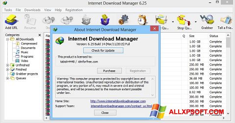 Ekran görüntüsü Internet Download Manager Windows XP