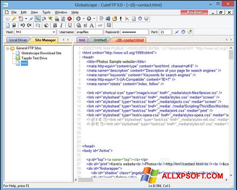 Ekran görüntüsü CuteFTP Windows XP