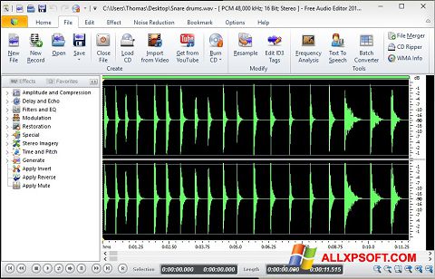 Ekran görüntüsü Free Audio Editor Windows XP