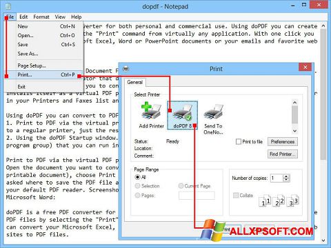 Ekran görüntüsü doPDF Windows XP