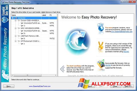 Ekran görüntüsü Easy Photo Recovery Windows XP