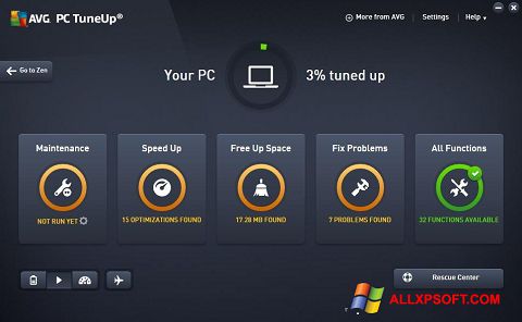 Ekran görüntüsü AVG PC Tuneup Windows XP