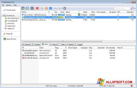 Ekran görüntüsü BitTorrent Windows XP