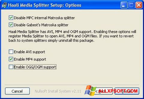 Ekran görüntüsü Haali Media Splitter Windows XP