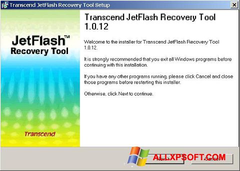 Ekran görüntüsü JetFlash Recovery Tool Windows XP