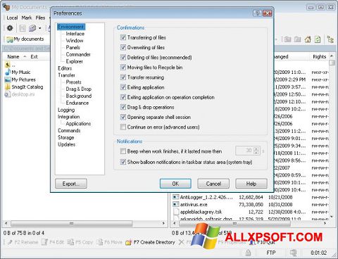 Ekran görüntüsü WinSCP Windows XP