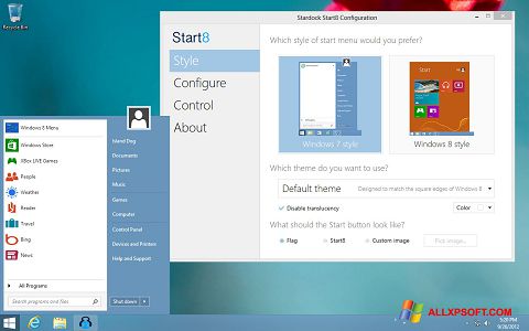 Ekran görüntüsü Start8 Windows XP
