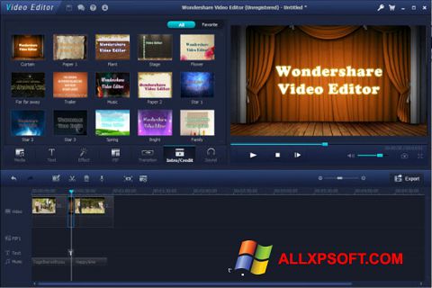Ekran görüntüsü Wondershare Video Editor Windows XP