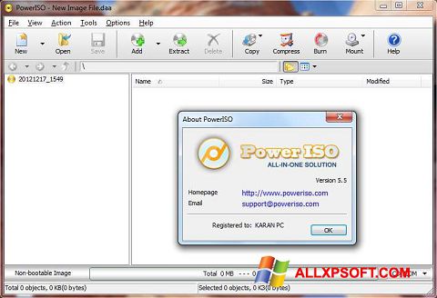 Ekran görüntüsü PowerISO Windows XP