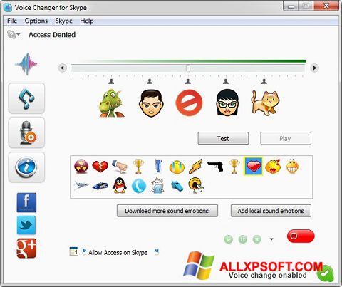 Ekran görüntüsü Skype Voice Changer Windows XP