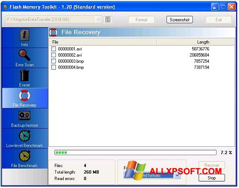 Ekran görüntüsü Flash Memory Toolkit Windows XP