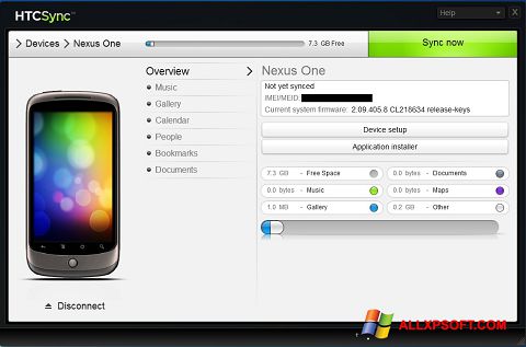 Ekran görüntüsü HTC Sync Windows XP