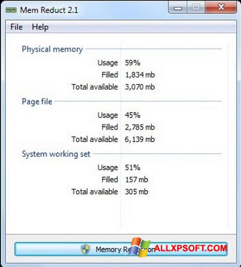 Ekran görüntüsü Mem Reduct Windows XP