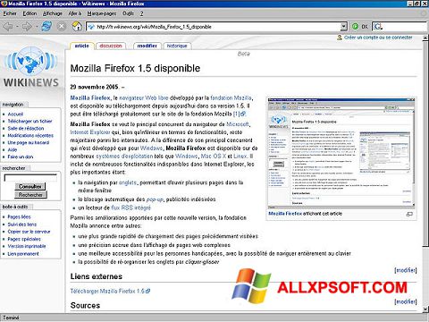 Ekran görüntüsü Mozilla Firefox Windows XP