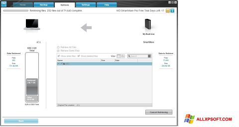Ekran görüntüsü WD SmartWare Windows XP