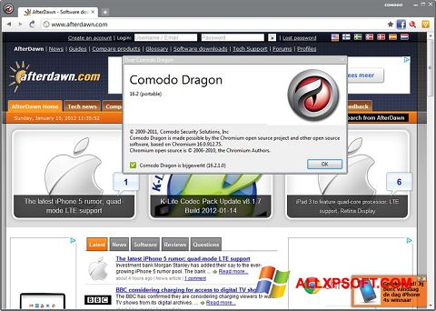 Ekran görüntüsü Comodo Dragon Windows XP
