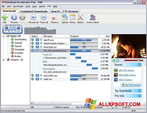 Ekran görüntüsü Download Accelerator Plus Windows XP