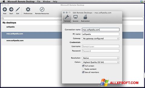 Ekran görüntüsü Microsoft Remote Desktop Windows XP