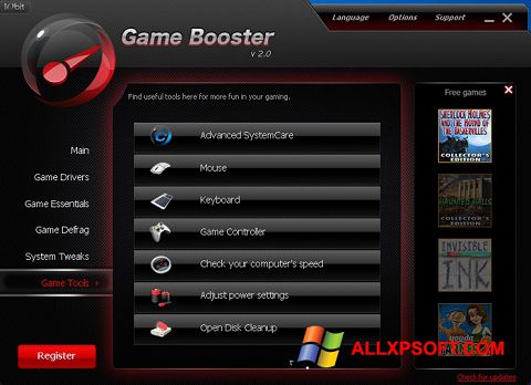 Ekran görüntüsü Game Booster Windows XP