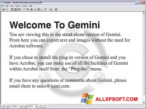 Ekran görüntüsü Gemini Windows XP