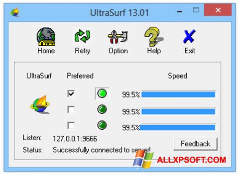 Ekran görüntüsü UltraSurf Windows XP