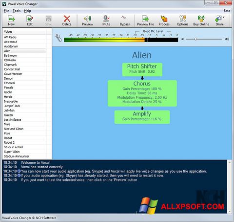 Ekran görüntüsü Voxal Voice Changer Windows XP