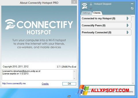 Ekran görüntüsü Connectify Pro Windows XP