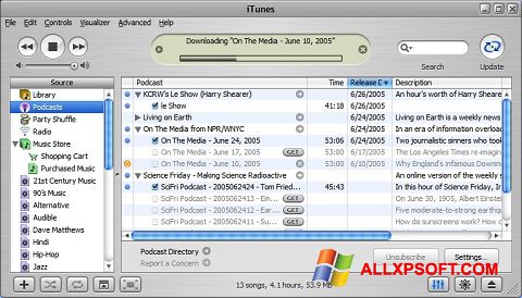 Ekran görüntüsü iTunes Windows XP