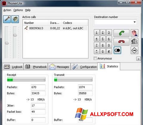 Ekran görüntüsü PhonerLite Windows XP