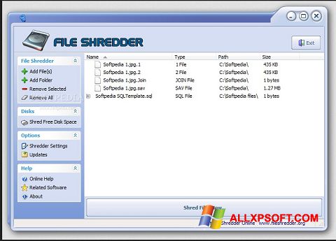 Ekran görüntüsü File Shredder Windows XP
