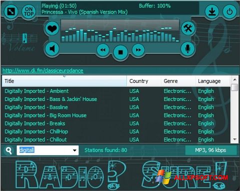 Ekran görüntüsü RadioSure Windows XP