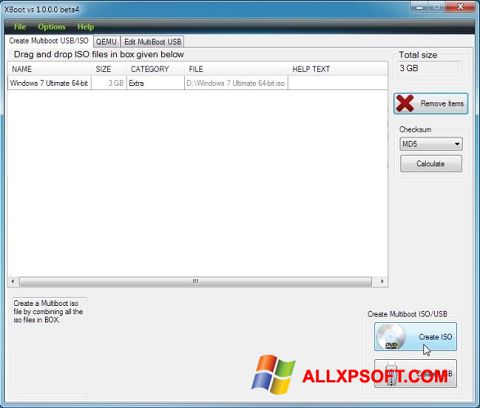 Ekran görüntüsü XBoot Windows XP
