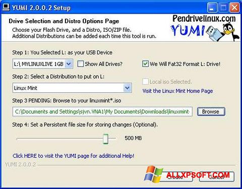 Ekran görüntüsü YUMI Windows XP