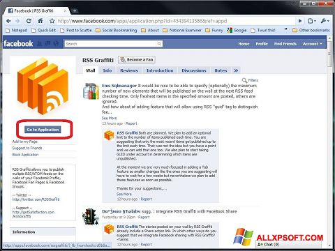 Ekran görüntüsü Facebook Windows XP