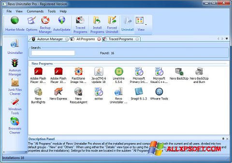 Ekran görüntüsü Revo Uninstaller Pro Windows XP